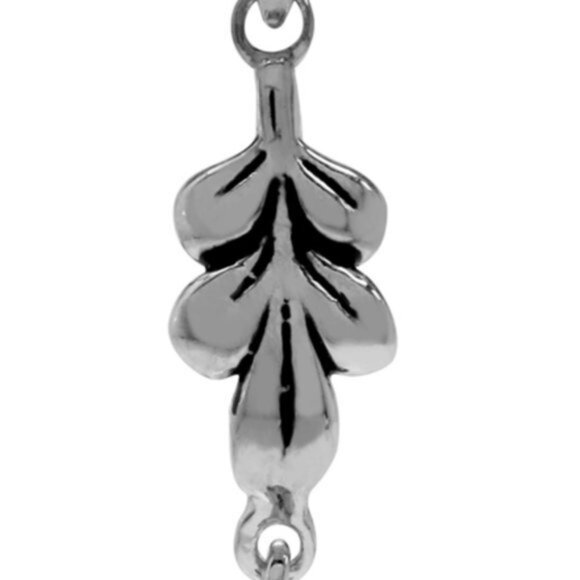 NWT Natural Amethyst 925 Sterling Silver Drop Leaf Flourish Pendant - Picture 4 of 6